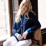 Sarah Alexis Tops Maeve Buttondown Shirt - Navy