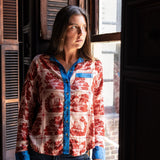 Sarah Alexis Tops Maeve Buttondown Shirt - Red Sailor's Tile