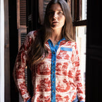 Sarah Alexis Tops Maeve Buttondown Shirt - Red Sailor's Tile
