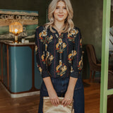 Sarah Alexis Tops Rachel Silk Blouse - Print