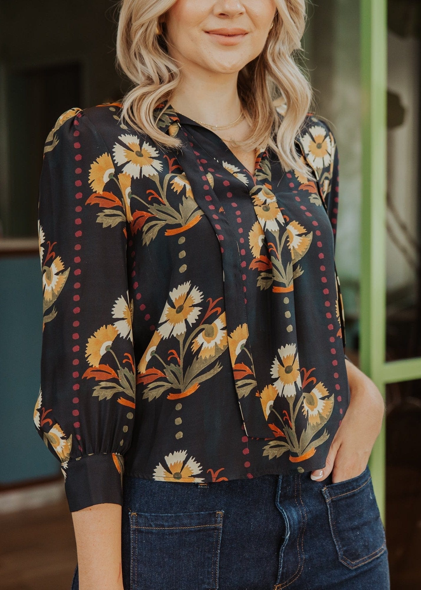 Sarah Alexis Tops Rachel Silk Blouse - Print