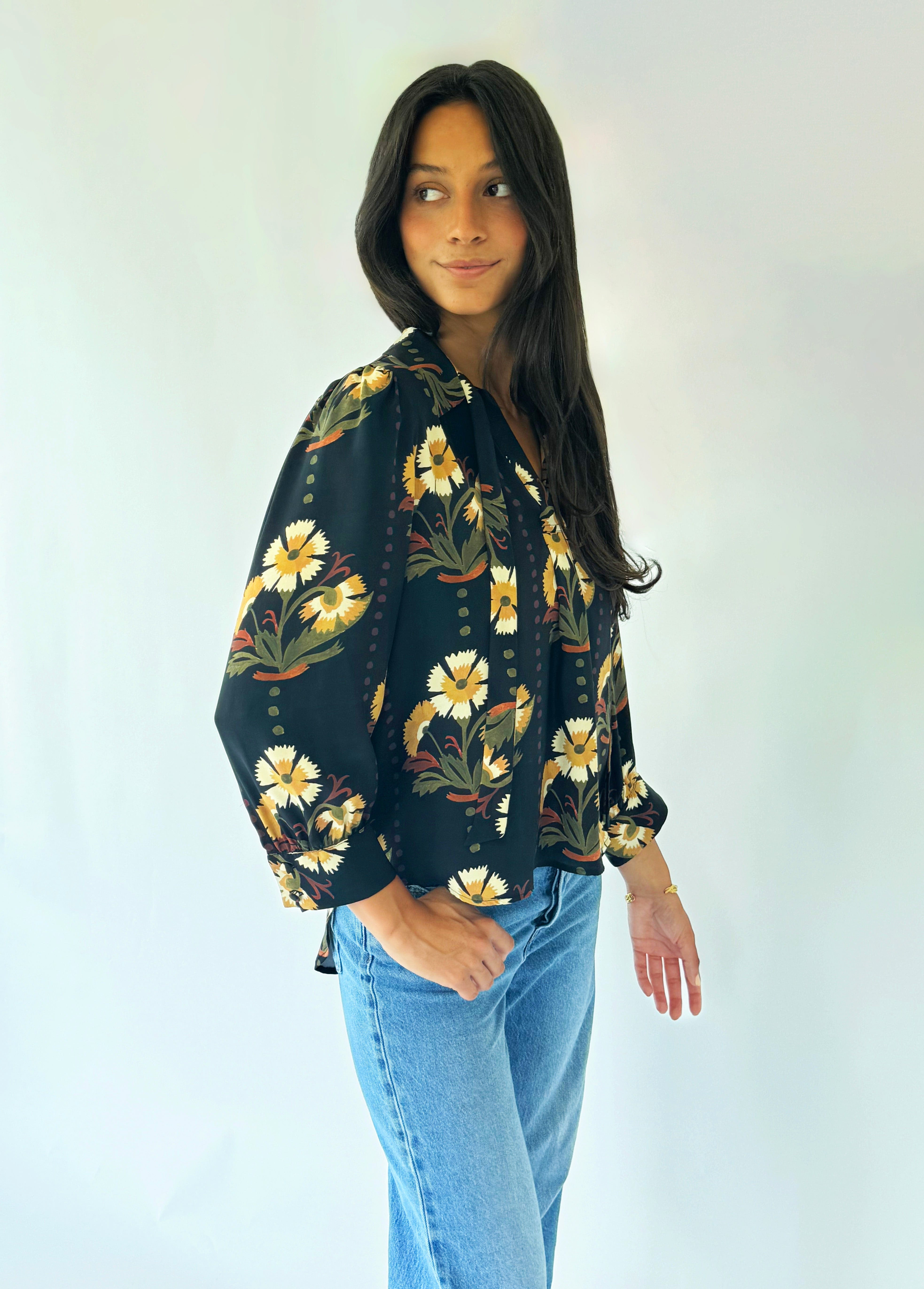 Sarah Alexis Tops Rachel Silk Blouse - Print