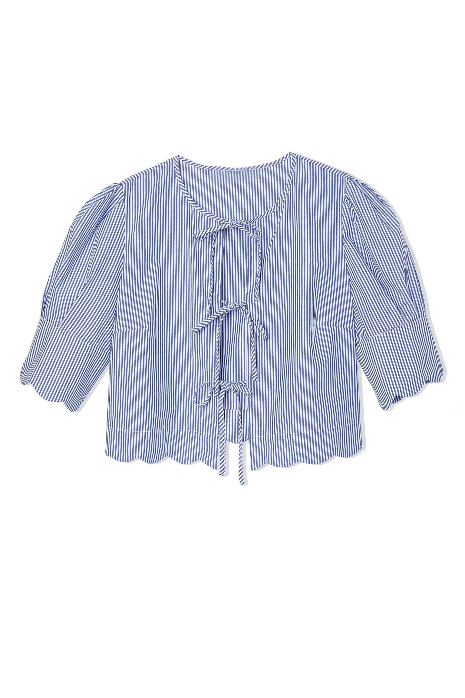 Sister New York Top Scalloped Top Blue Stripe