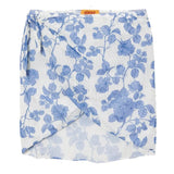 Sister Swim Cover Up One Size Bridget Wrap Skirt in White Blue Floral