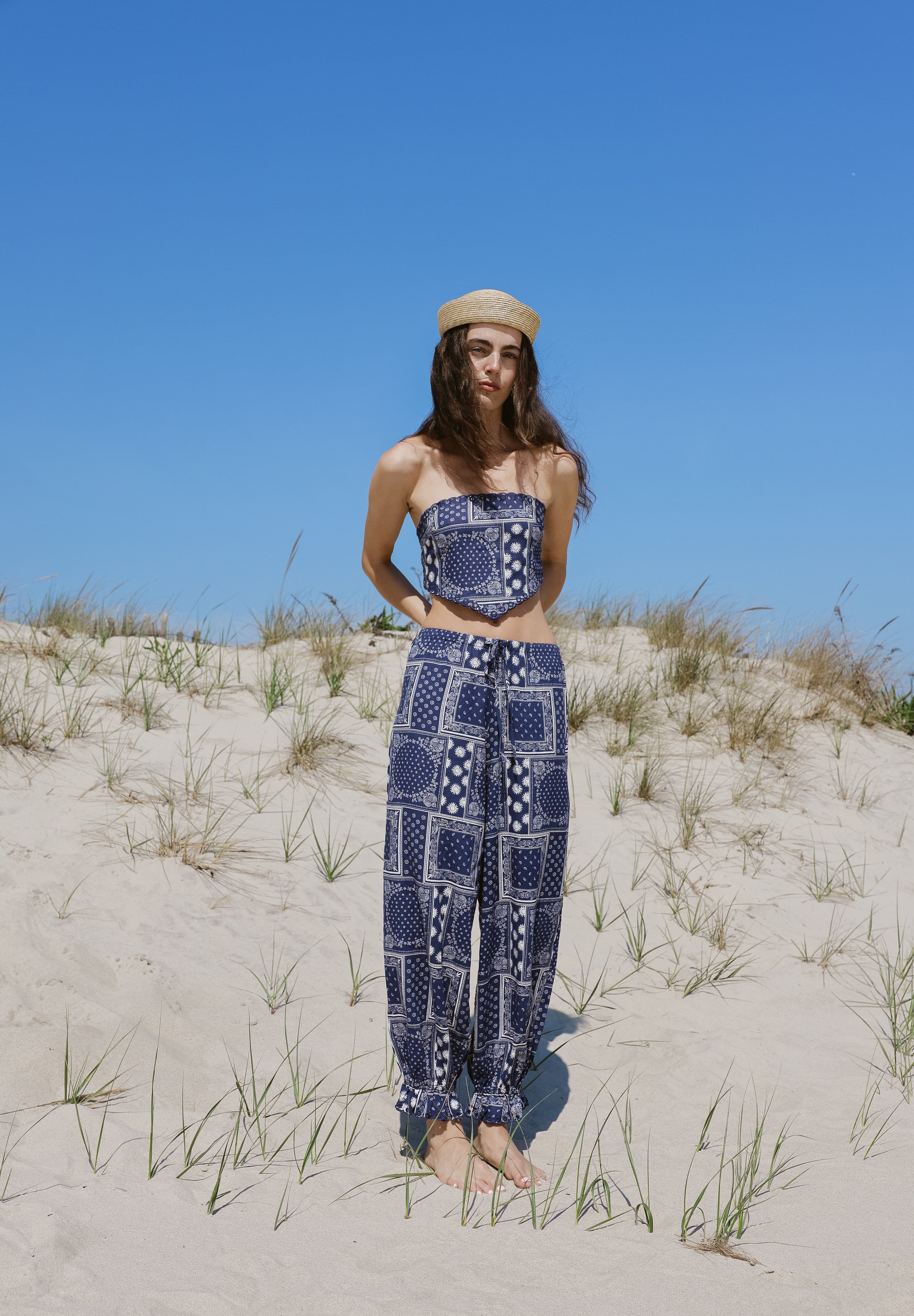 Sister Swim dresses Bloomer Pant Navy Bandana Print