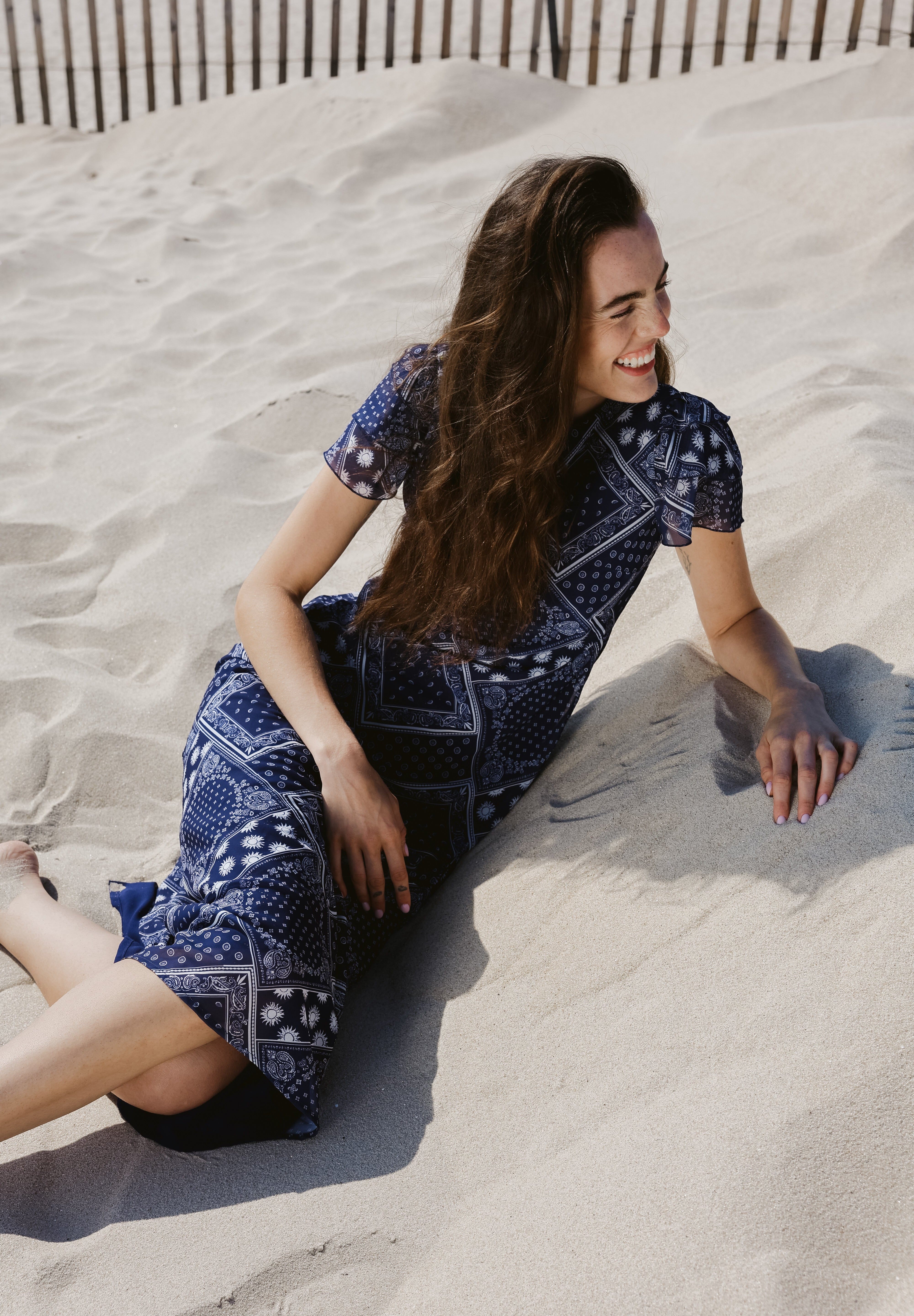 Sister Swim dresses Fox Dress in Navy Bandana