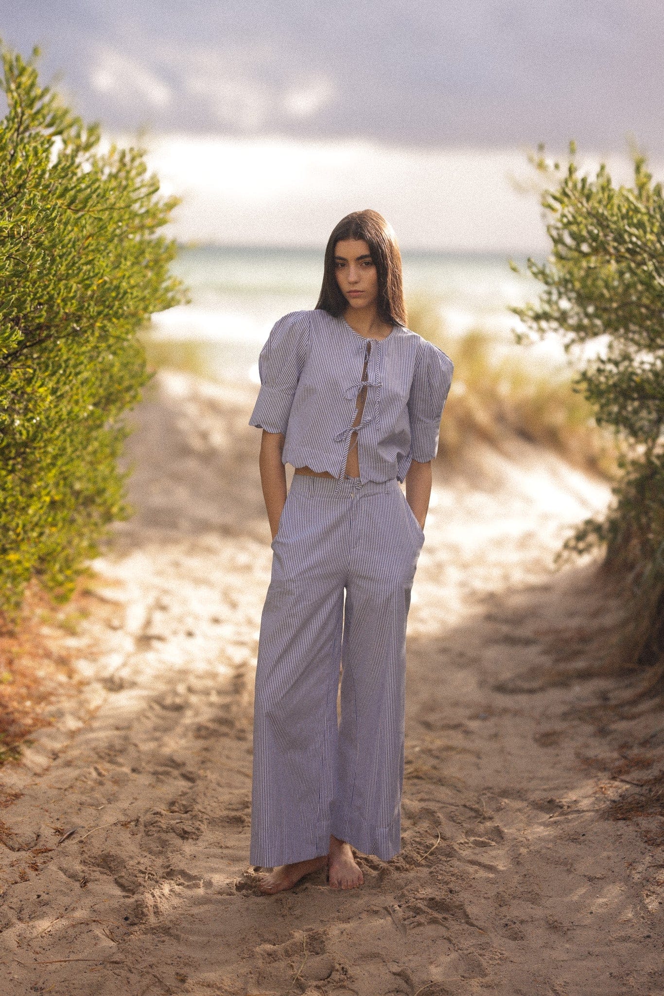 Sister Swim dresses Portofino Pant Blue Stripe