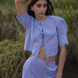 Sister Swim dresses Scalloped Top Blue Stripe