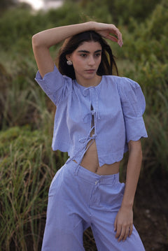 Sister Swim dresses Scalloped Top Blue Stripe