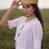 Sister Swim dresses Scalloped Top White