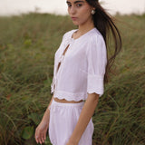 Sister Swim dresses Scalloped Top White