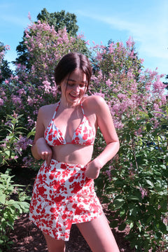 Sister Swim Sam Top in Red Floral