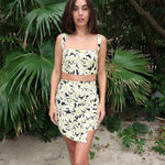 Sister Swim Shannon Linen Cargo Skirt Tropical Floral