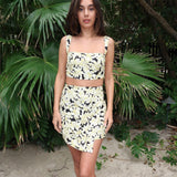 Sister Swim Shannon Linen Cargo Skirt Tropical Floral