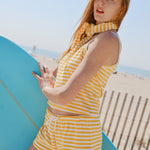 Sister Swim Short Bonnie Scarf Yellow White Stripe