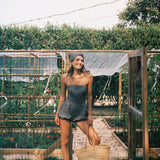 Sister Swim Tops Bette Romper Black and White Check