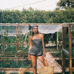 Sister Swim Tops Bette Romper Black and White Check