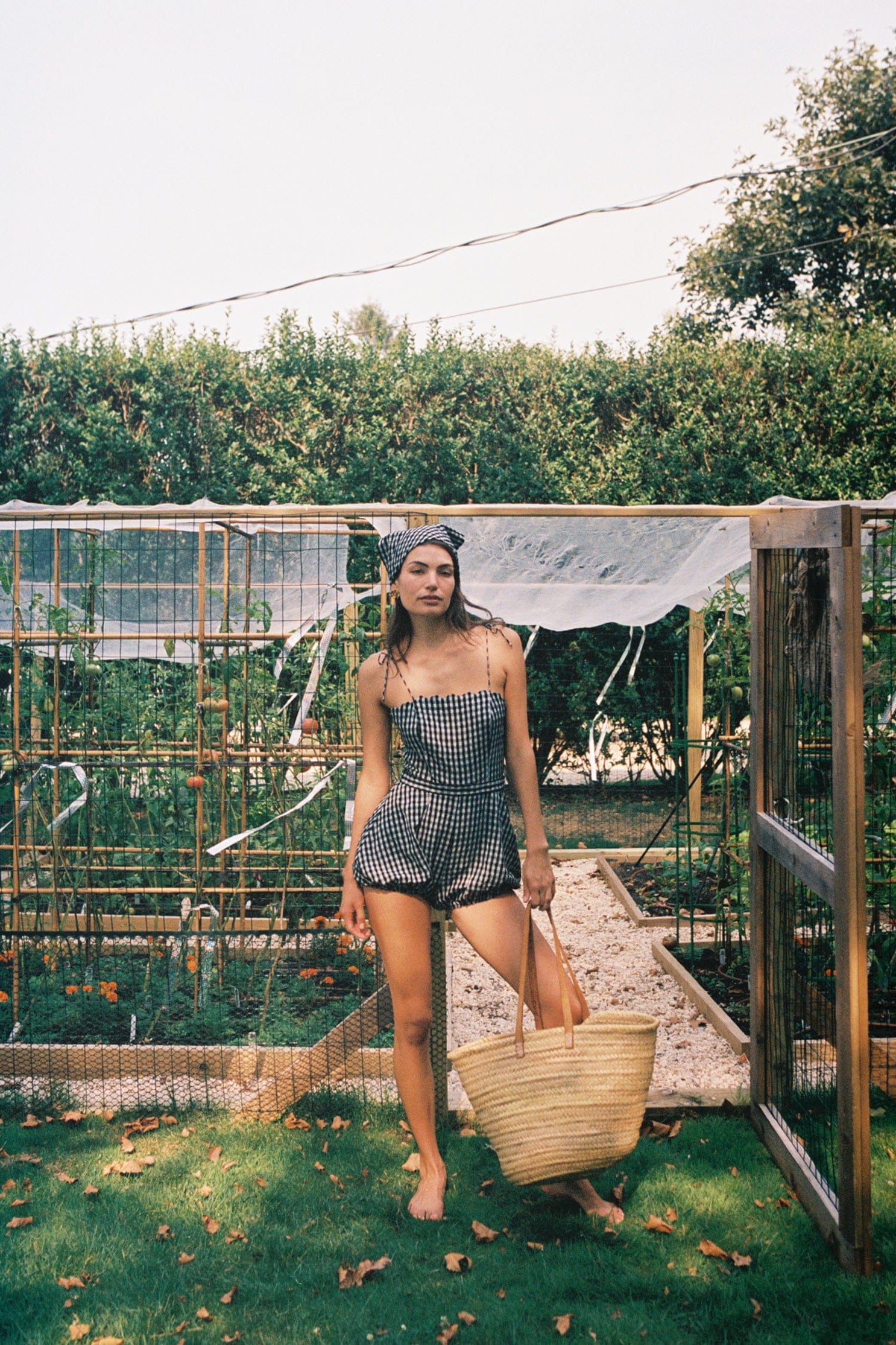 Sister Swim Tops Bette Romper Black and White Check