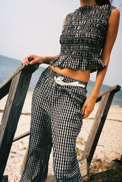 Sister Swim Tops Elle Top Black and White Check