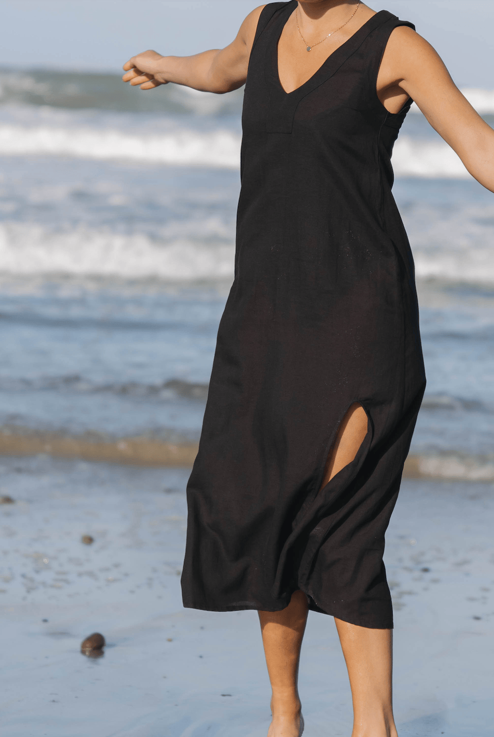 SITANO Cover Up Grotta Midi Dress - Black