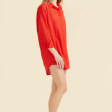 SITANO Cover Up XS / Coral Positano Shirt Dress