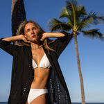 SITANO Cover Up Positano Shirt Dress - Black