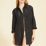 SITANO Cover Up XS / Black Positano Shirt Dress - Black