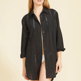 SITANO Cover Up XS / Black Positano Shirt Dress - Black