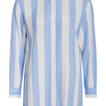 SITANO Cover Up Positano Shirt Dress - Blue/White Cabana Stripes