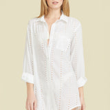 SITANO Cover Up Positano Shirt Dress - White