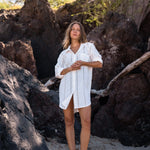 SITANO Cover Up White / XS Positano Shirt Dress - White