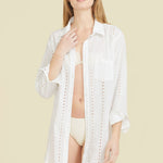 SITANO Cover Up Positano Shirt Dress - White