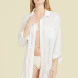SITANO Cover Up Positano Shirt Dress - White