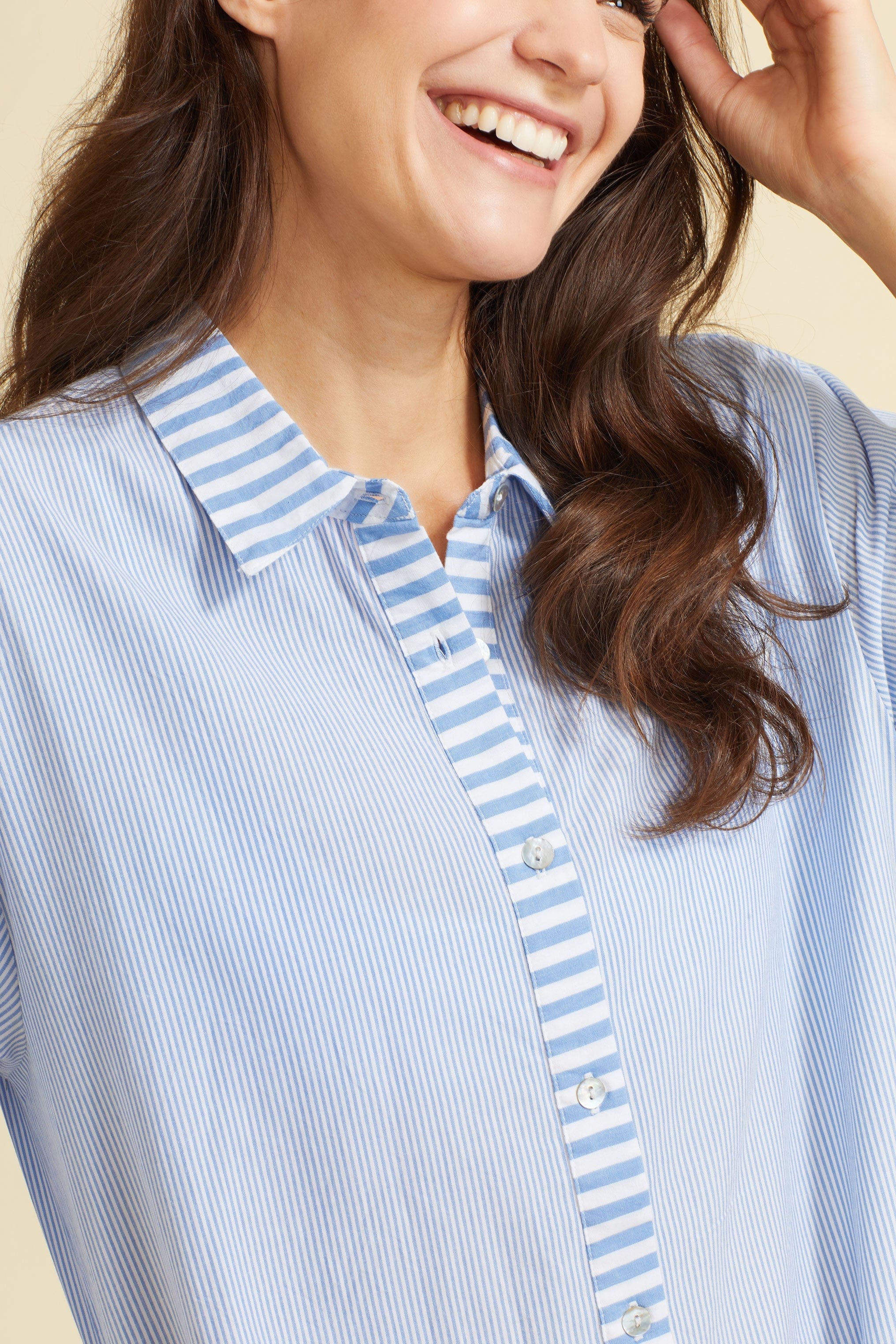 SITANO Cover Up Riga Dress - Blue Stripes