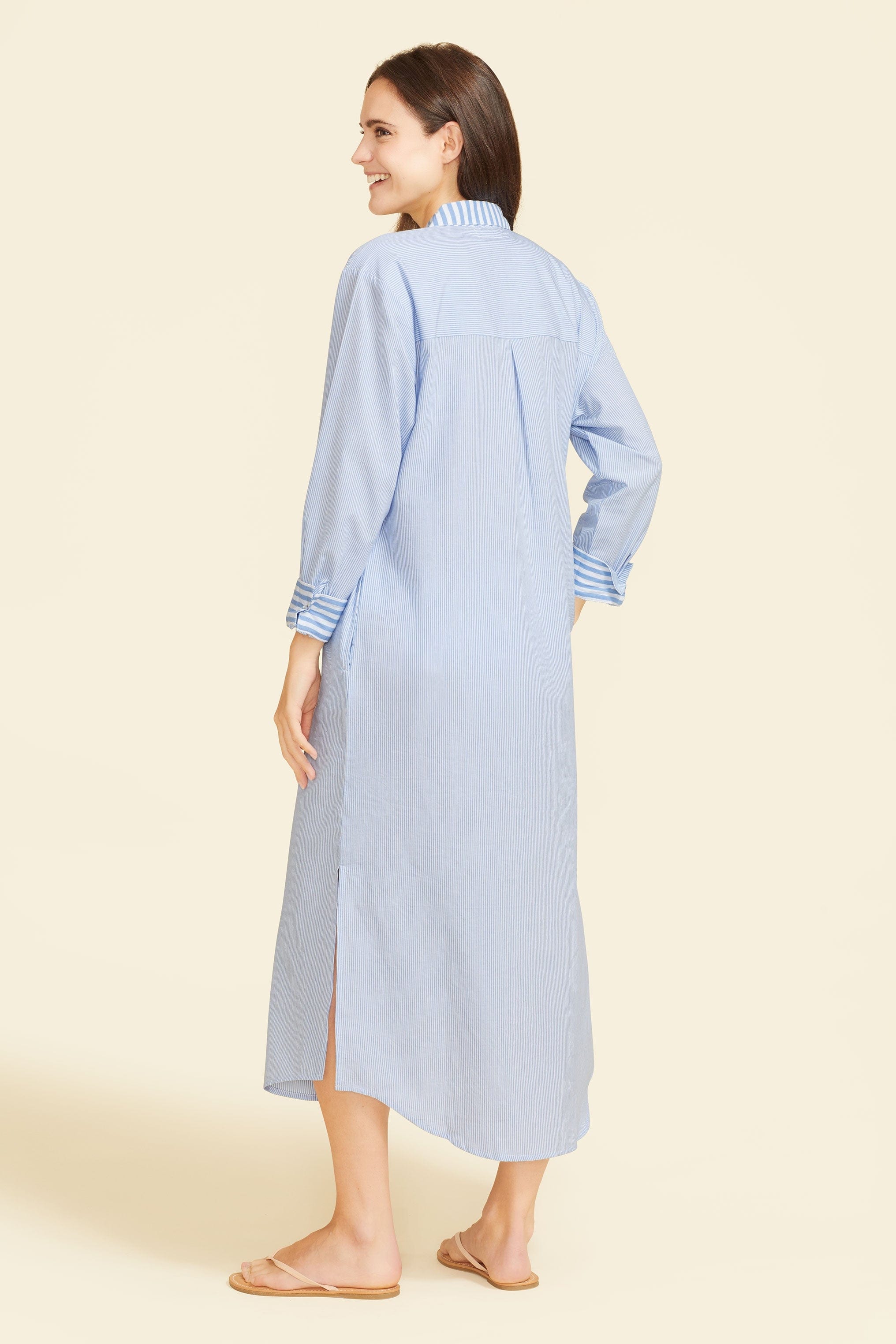 SITANO Cover Up Riga Dress - Blue Stripes