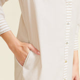 SITANO Cover Up Riga Dress - Tan Stripes