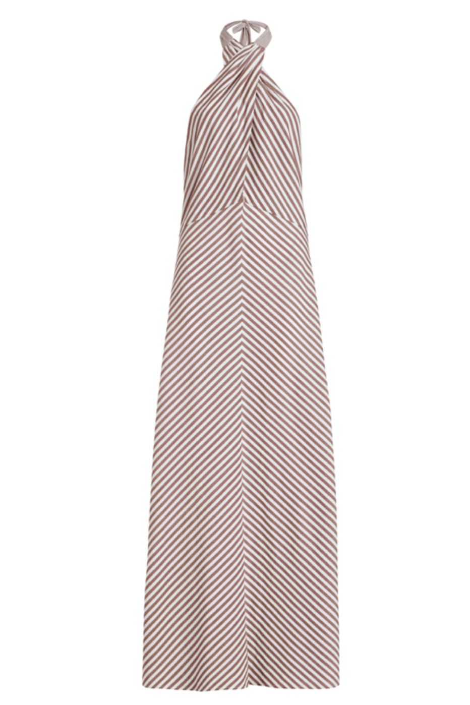 SITANO Dress Amore Halter Dress - Brown/White Stripes