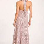 SITANO Dress Amore Halter Dress - Brown/White Stripes