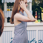 SITANO Dress Amore Halter Dress - Navy/White Stripes
