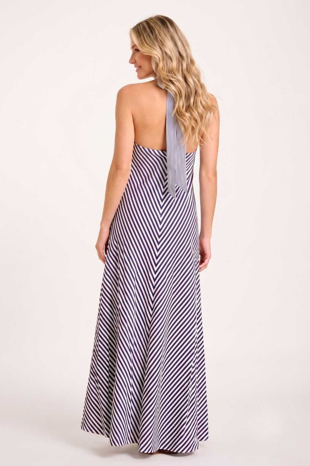 SITANO Dress Amore Halter Dress - Navy/White Stripes