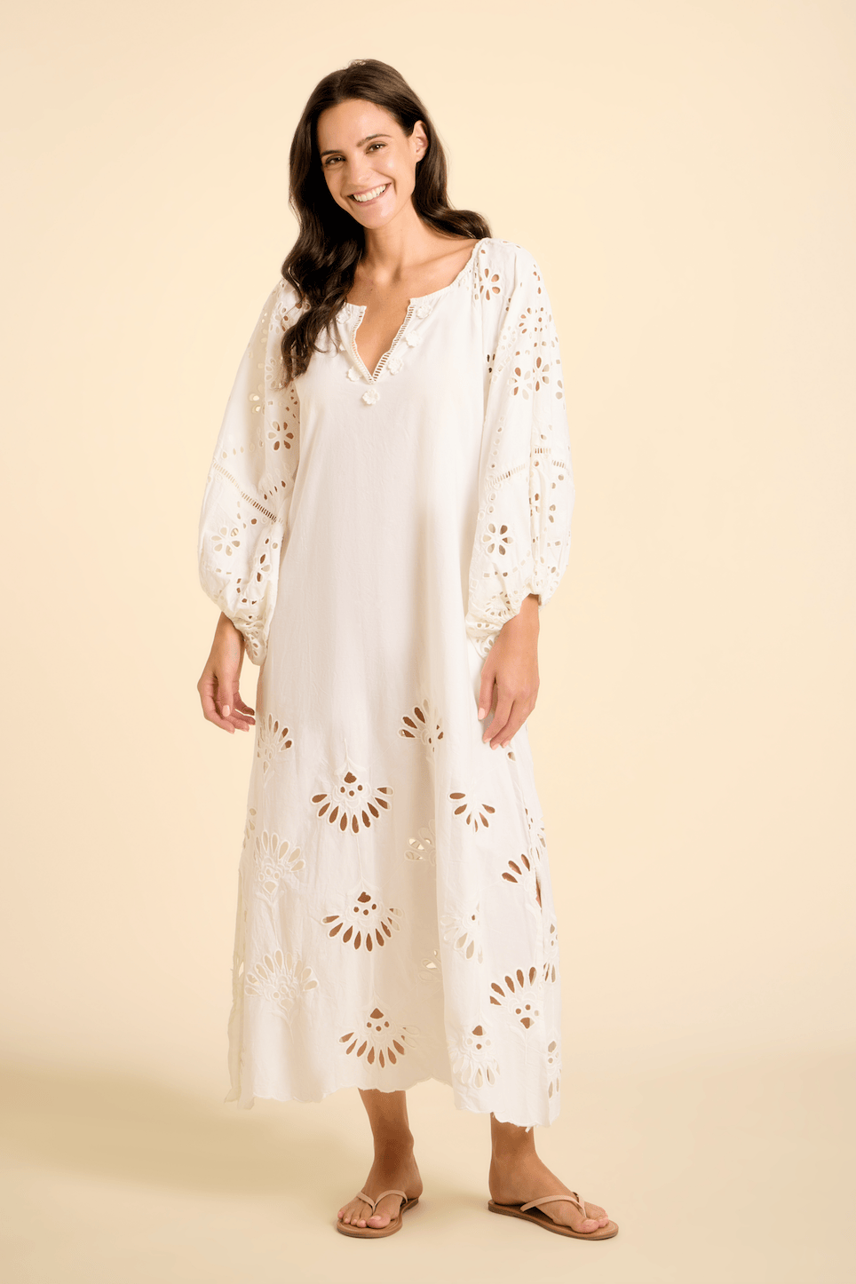 SITANO Dress White / XS/S Donna Maxi Dress - White