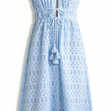 SITANO Dress Fontelina Dress - Lucca Eyelet Light Blue