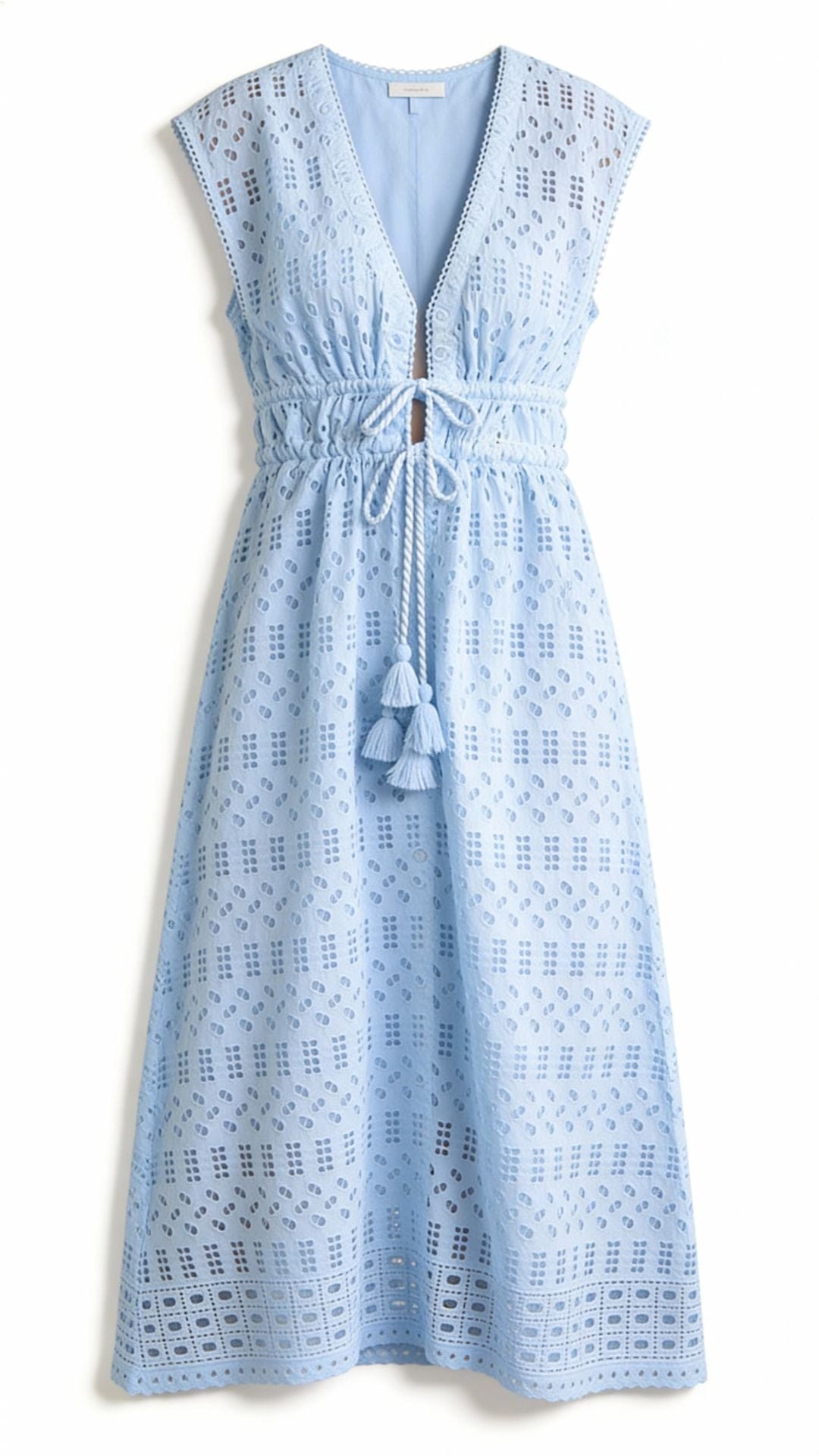 SITANO Dress Fontelina Dress - Lucca Eyelet Light Blue