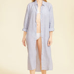 SITANO Dress Lido Midi Shirt Dress - Light Blue Stripes