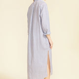 SITANO Dress Lido Midi Shirt Dress - Light Blue Stripes