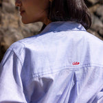 SITANO Dress Lido Midi Shirt Dress - Light Blue Stripes with Ciao