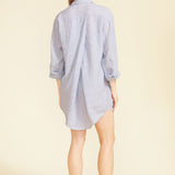 SITANO Dress Lido Shirt Dress - Light Blue Stripes