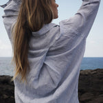 SITANO Dress Lido Shirt Dress - Light Blue Stripes