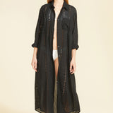 SITANO Dress XS / Black Positano Maxi Shirt Dress - Black