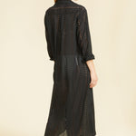 SITANO Dress Positano Maxi Shirt Dress - Black